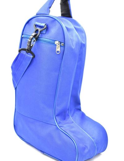 Royal blue boot bag side view